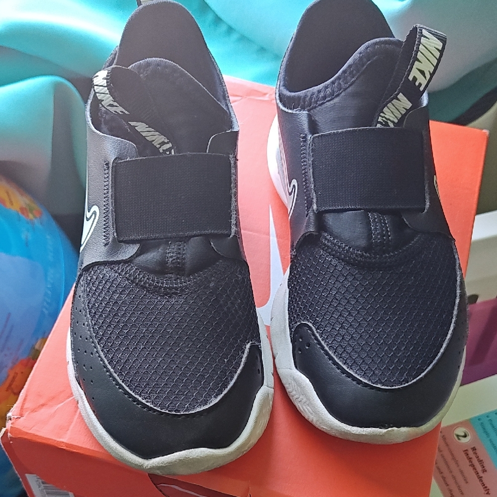 Nike Kids Black Slip-On Sneakers with White Soles